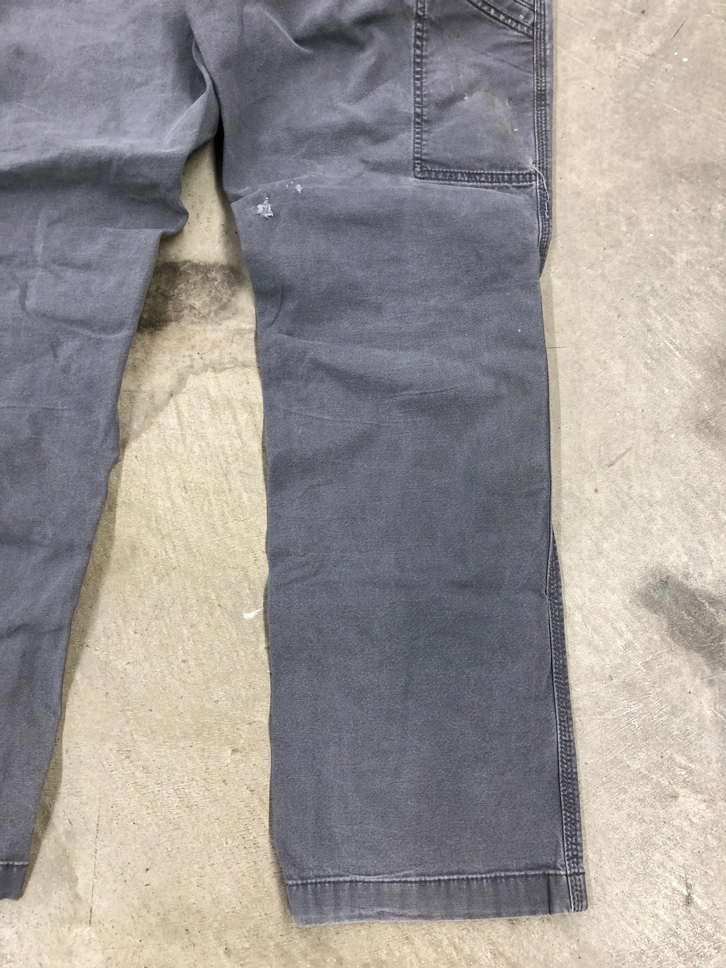 Y2K Carhartt Relaxed Fit Distressed Grey Jeans Sz 36x34