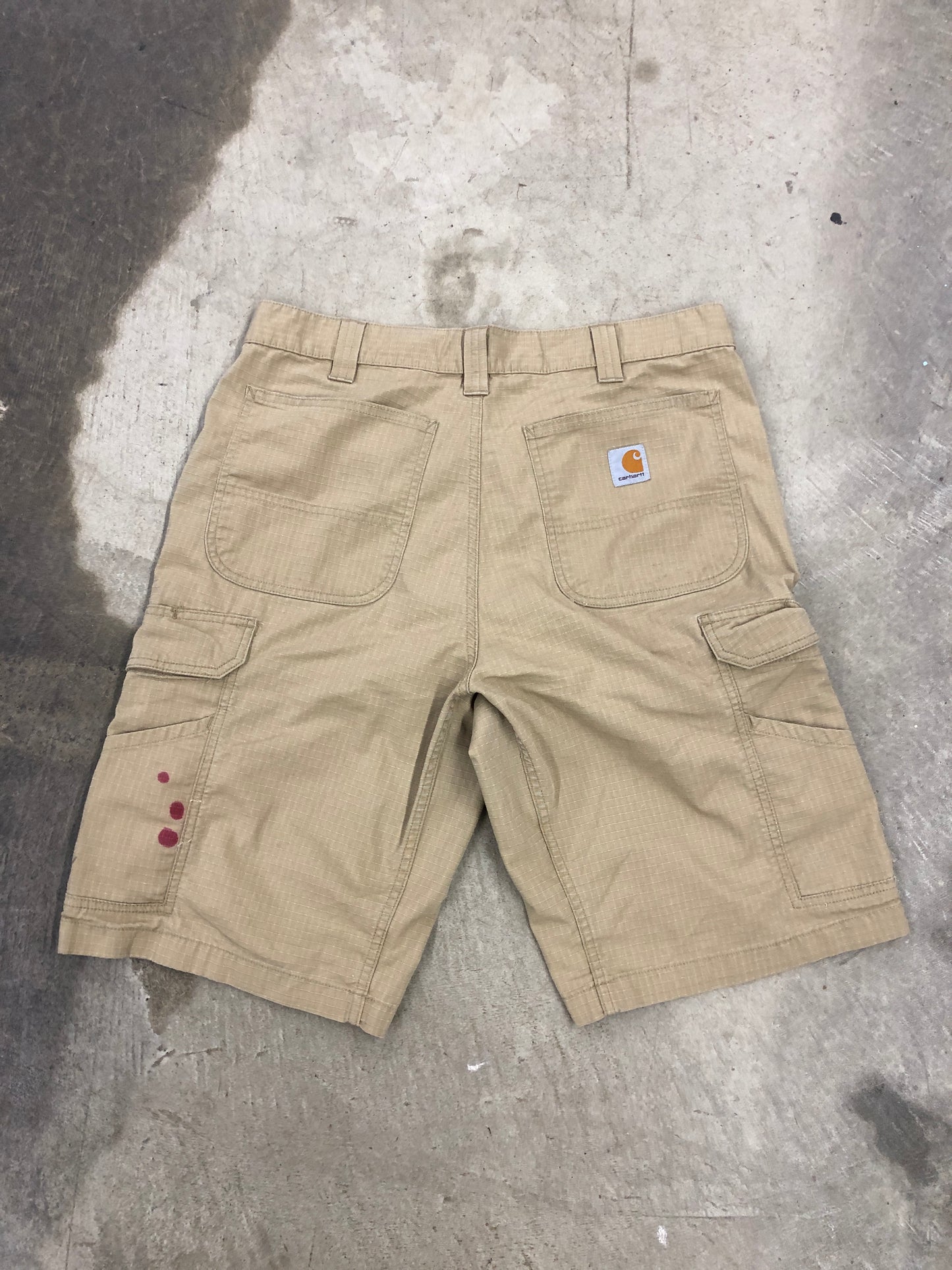 Y2K Carhartt Tan Canvas Cargo Shorts Sz 34