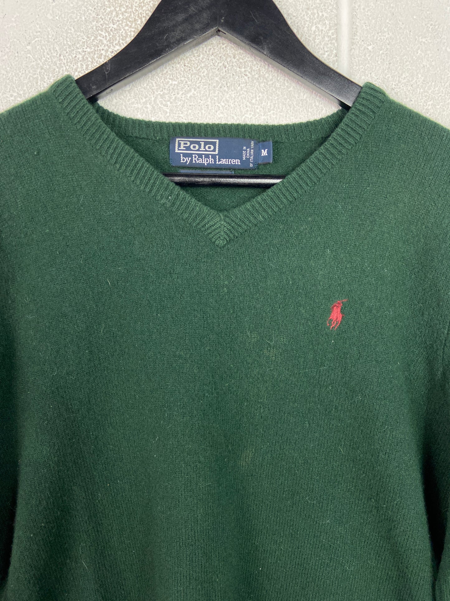 VTG Polo Ralph Lauren Green Wool Sweater Sz M