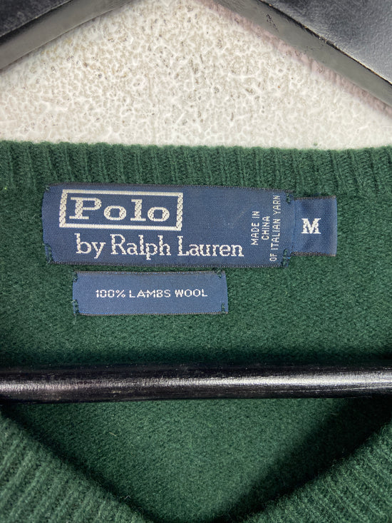 VTG Polo Ralph Lauren Green Wool Sweater Sz M