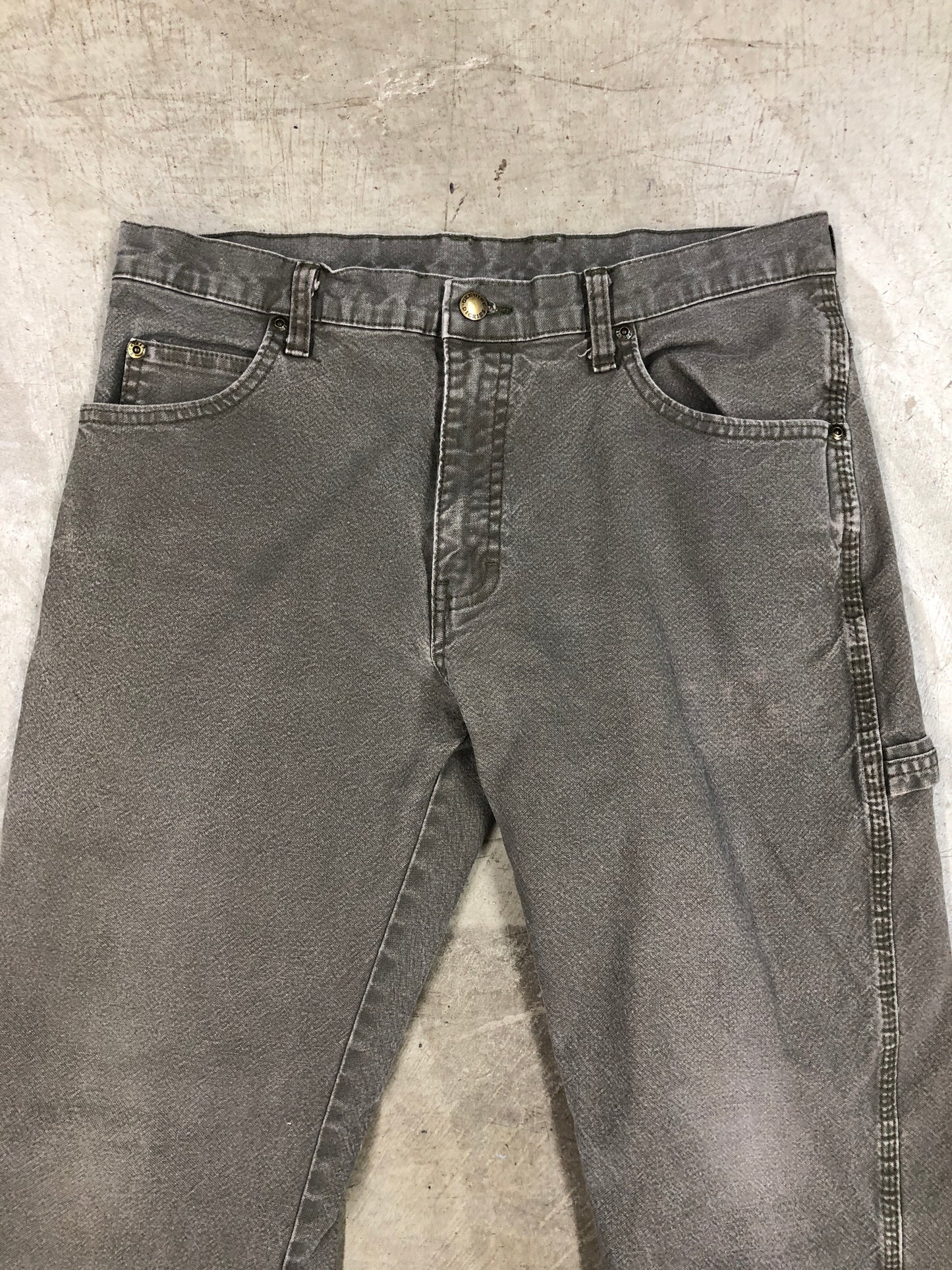 Y2K Distressed Dickies Brown/Grey Jeans Sz 32x32