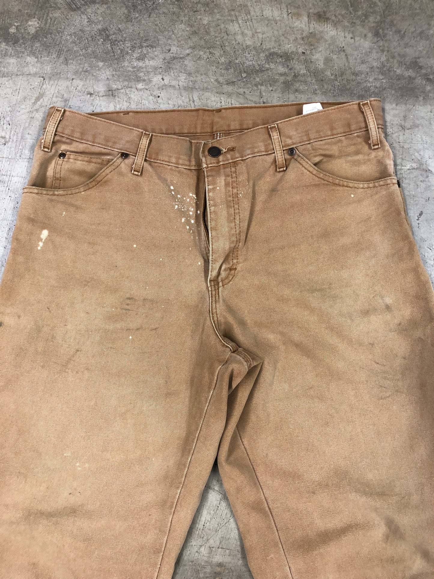 Preowned Dickies Washed Tan Carpenter Jeans Sz 36x30