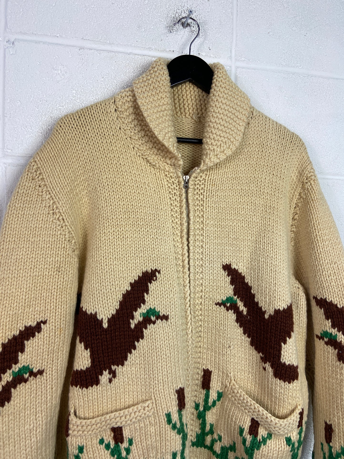 VTG Duck Heavyweight Cowichan Wool Zip Up Jacket Sz XXL