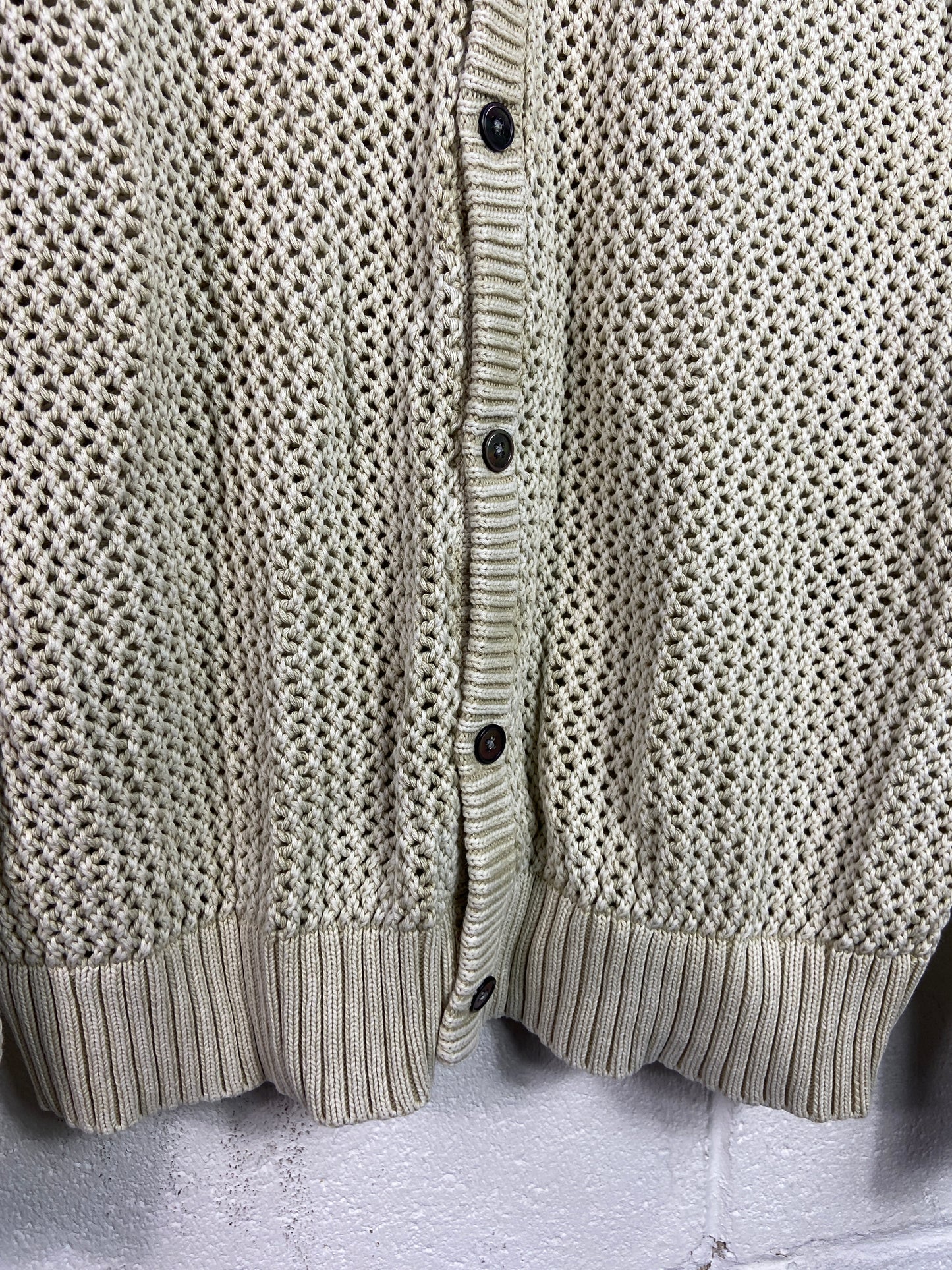 Stussy Cream Knitted Cardigan Sz XXL