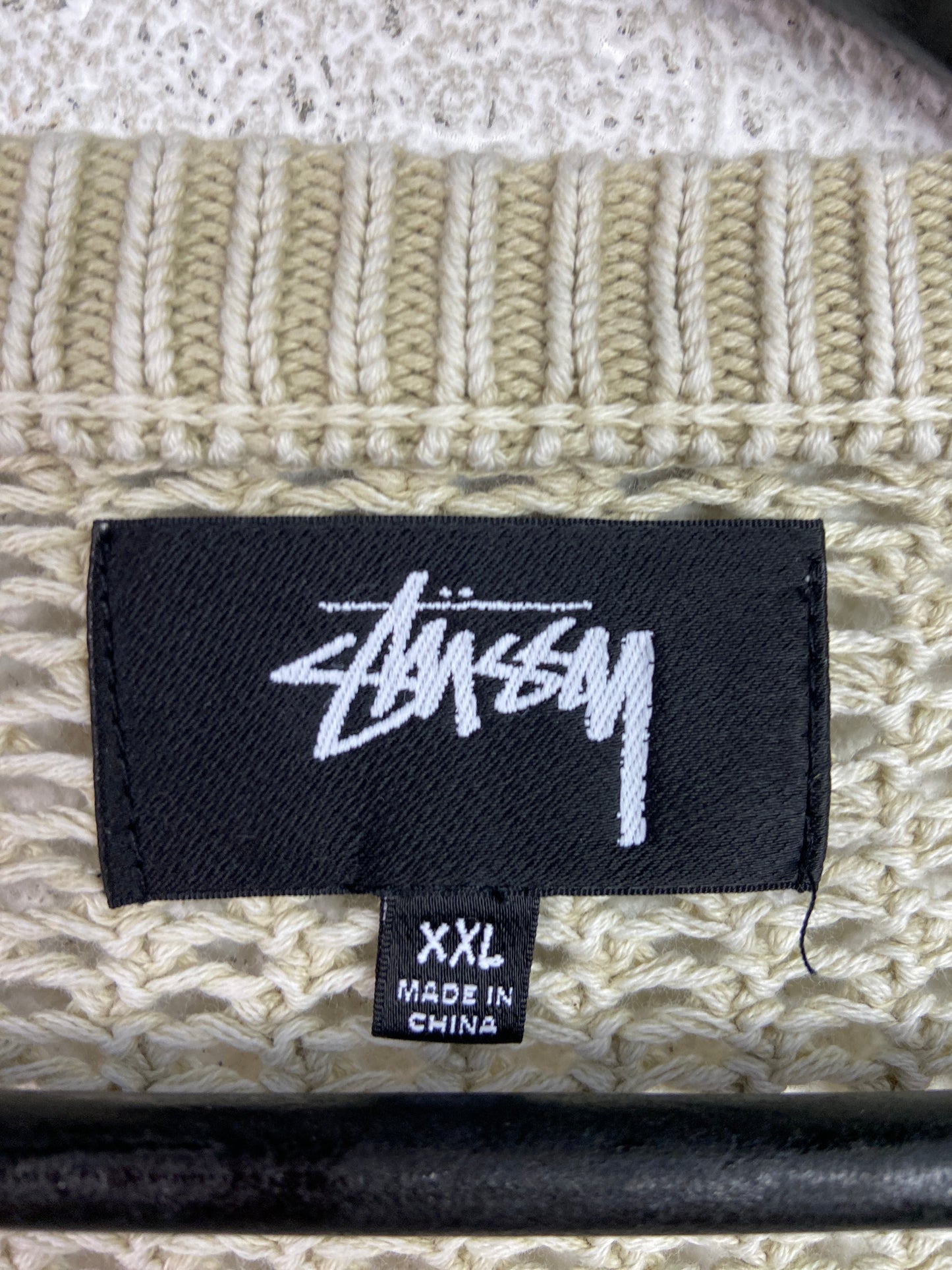 Stussy Cream Knitted Cardigan Sz XXL