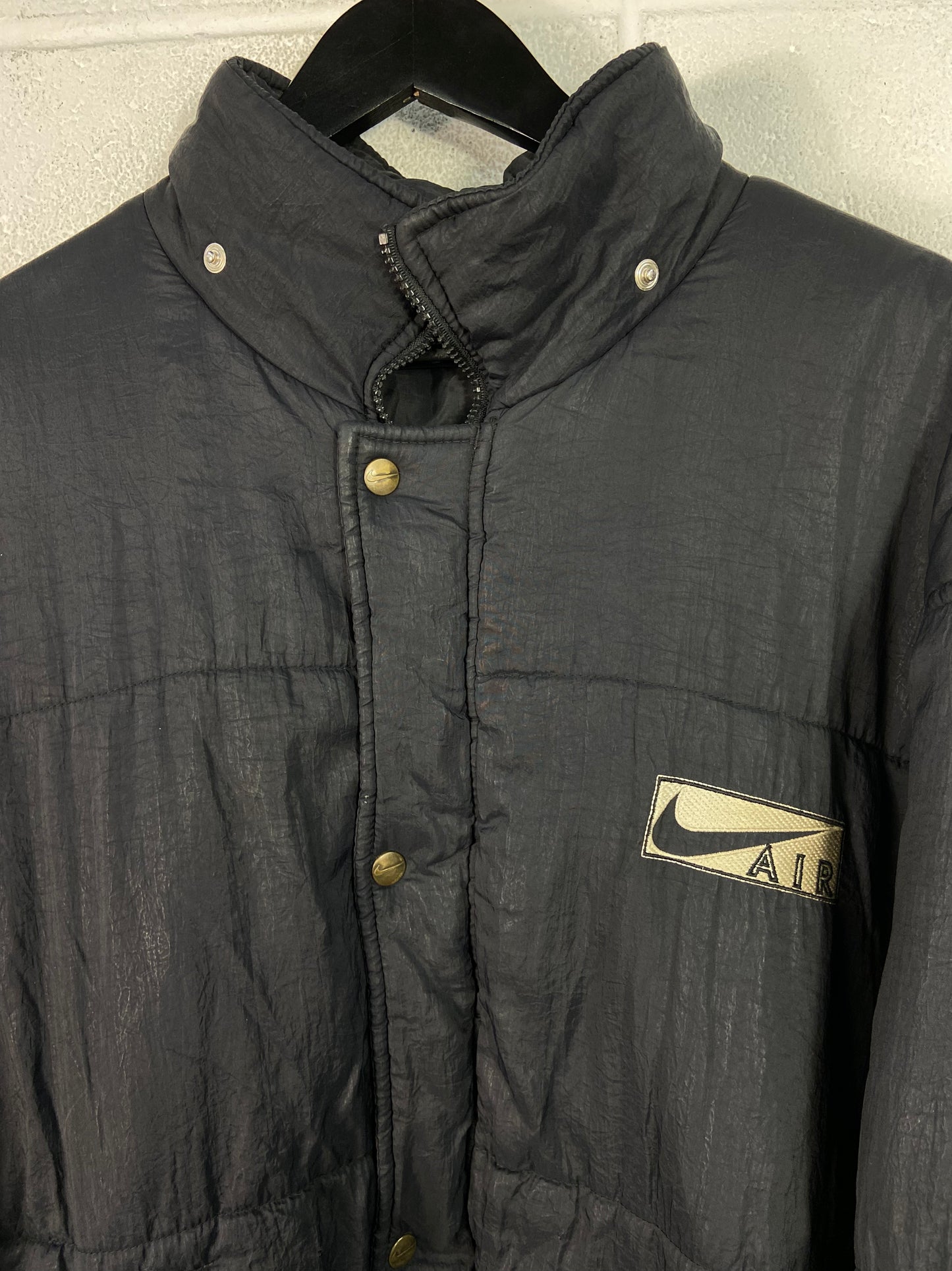 VTG Nike Air Black Puffer Jacket Sz XL/XXL