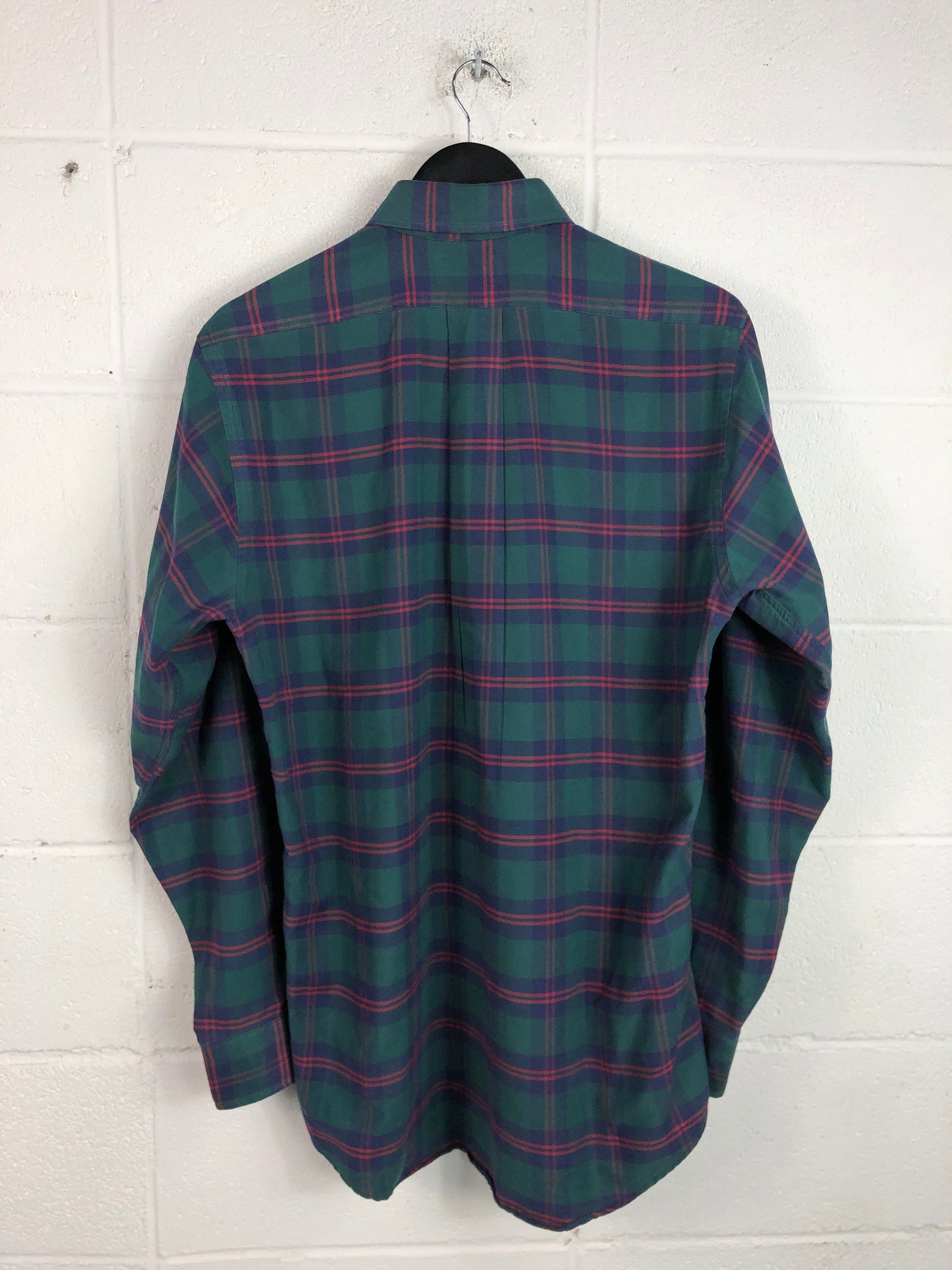 VTG L.L. Bean Red/Green/Navy Plaid Button-Down Shirt Sz L