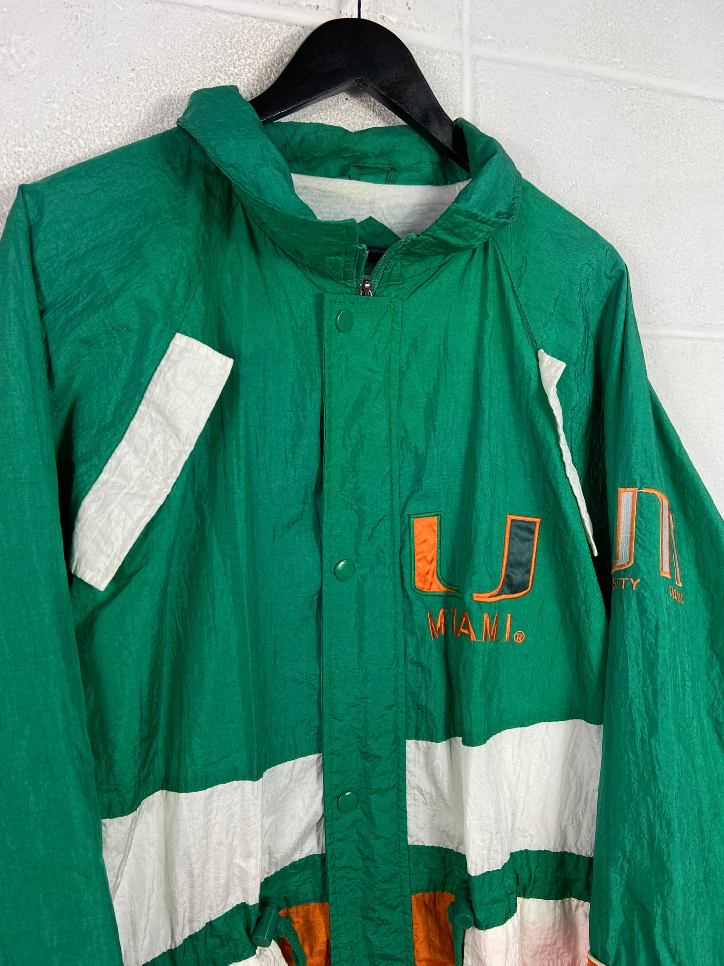 VTG Miami Hurricanes Conic Enterprise Windbreaker Sz XL