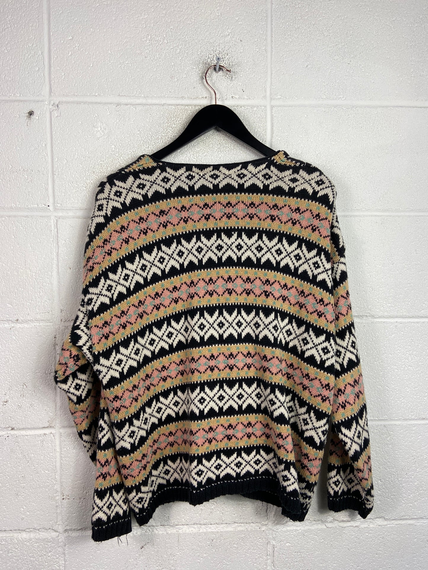 VTG Multicolor Woven Cardigan Sz Wmns M