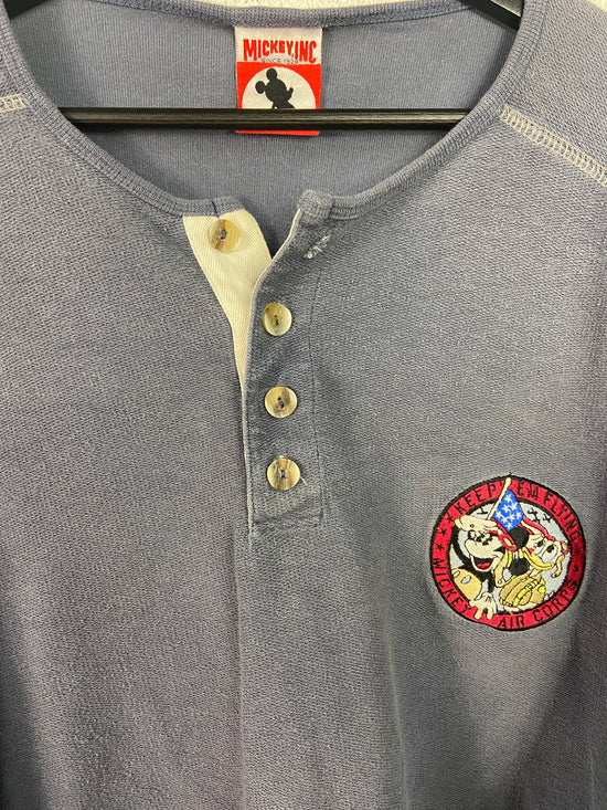 VTG Mickey Air Corps Button Thermal Sz XXL