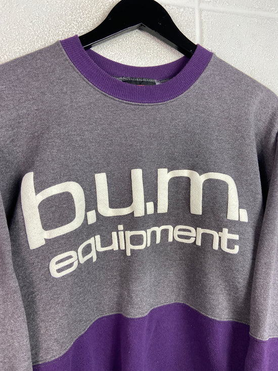 VTG BUM Equipment Purple/Gray Sweatshirt Sz M/L