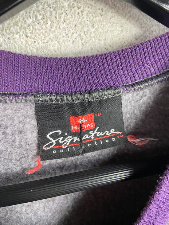 VTG BUM Equipment Purple/Gray Sweatshirt Sz M/L