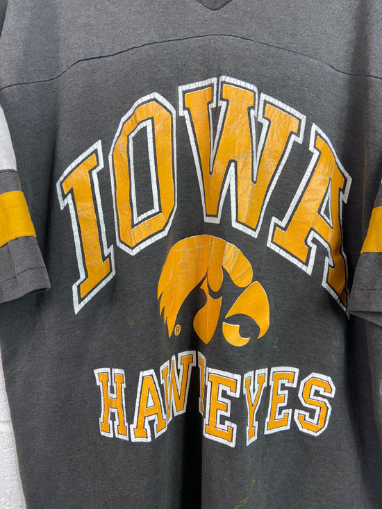 VTG Iowa Hawkeyes Jersey Tee Sz L
