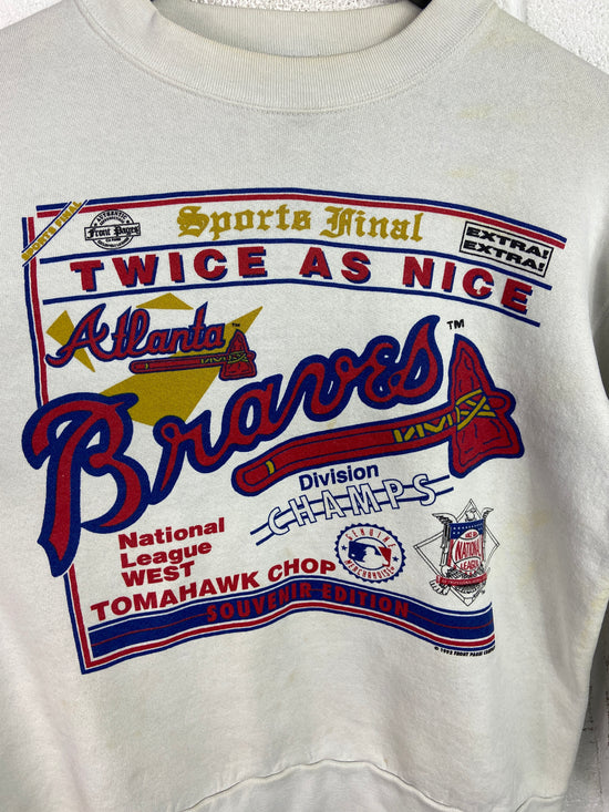 VTG Atlanta Braves Twice As Nice NL Champs Crewneck Sz S
