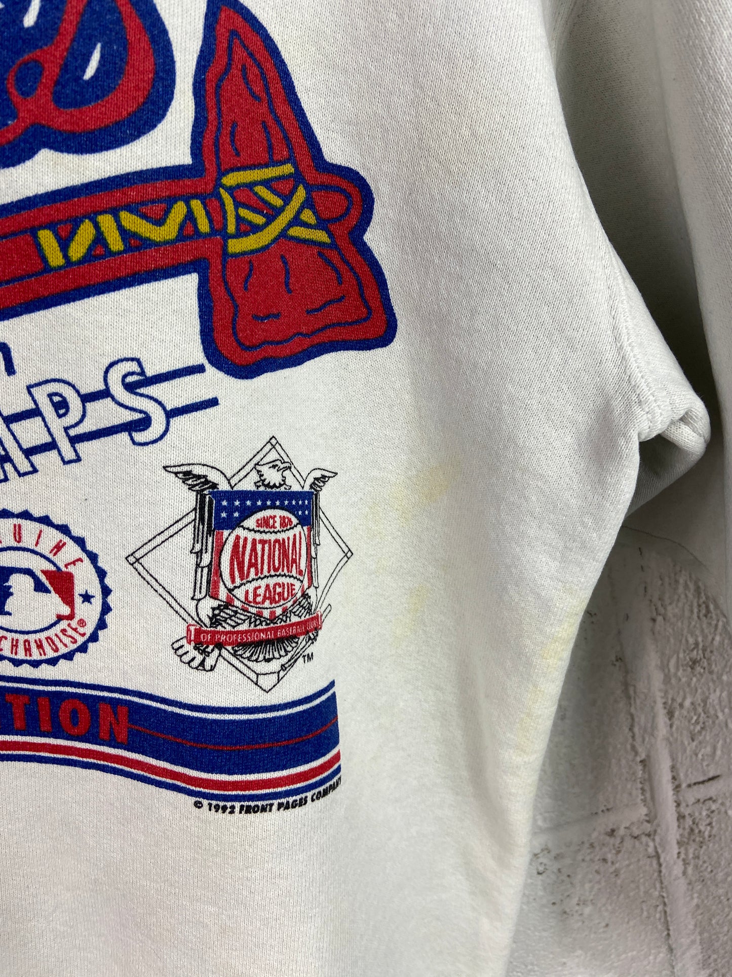 VTG Atlanta Braves Twice As Nice NL Champs Crewneck Sz S