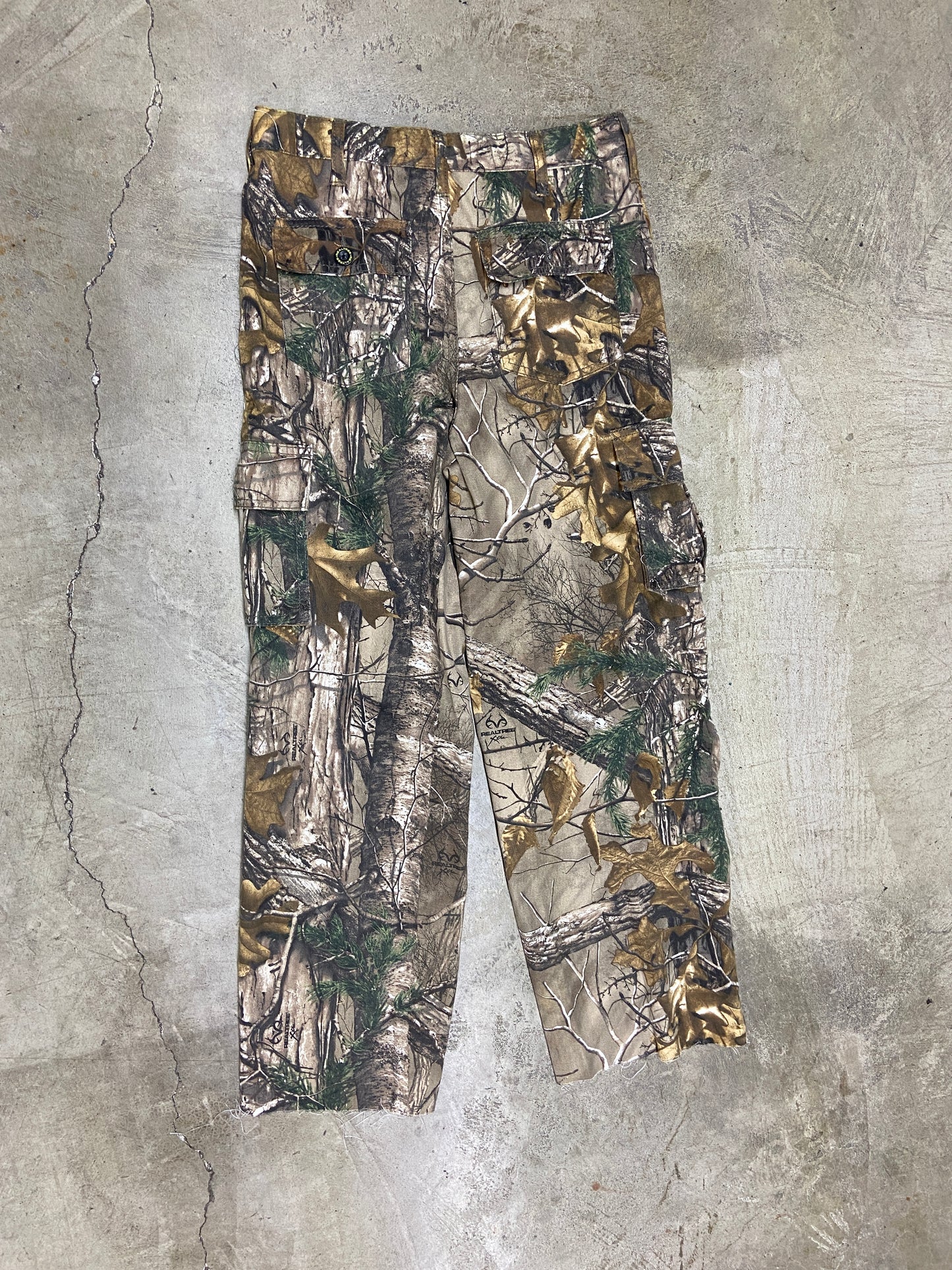 Camo Realtree Cargo Straight Leg Cutoff Pants Sz 30x28