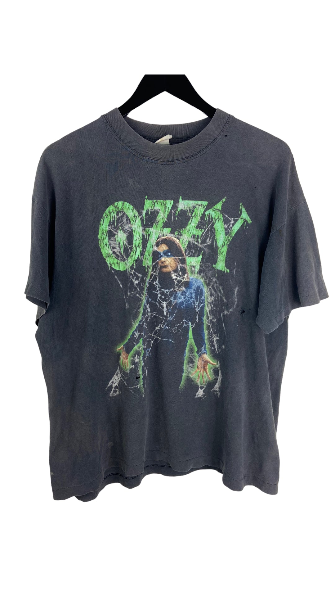 VTG Thrashed Ozzy Osbourne Spiderweb T-Shirt Sz XL