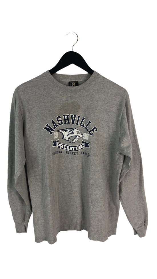 VTG Nashville Predators Grey L/S Shirt Sz M