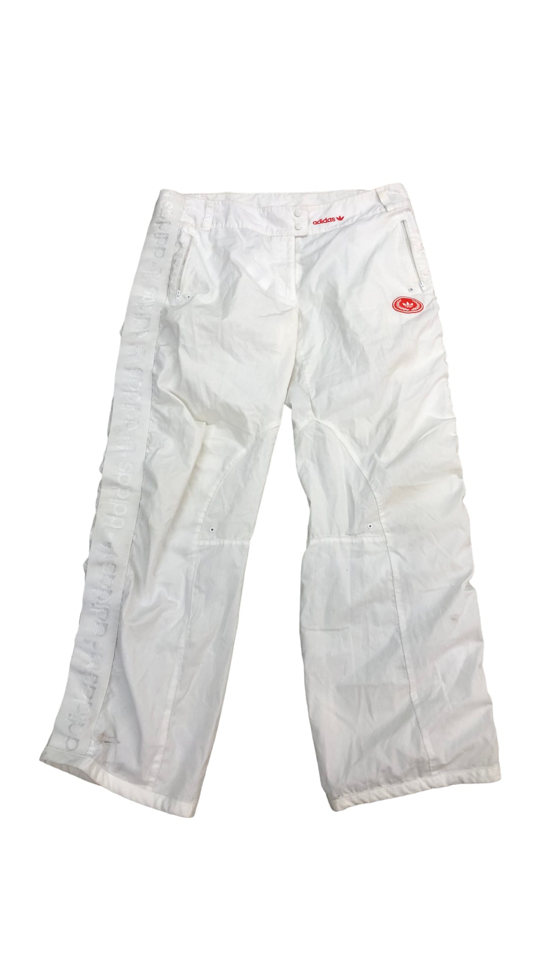 Vtg Adidas White Side Tape Pants Sz L