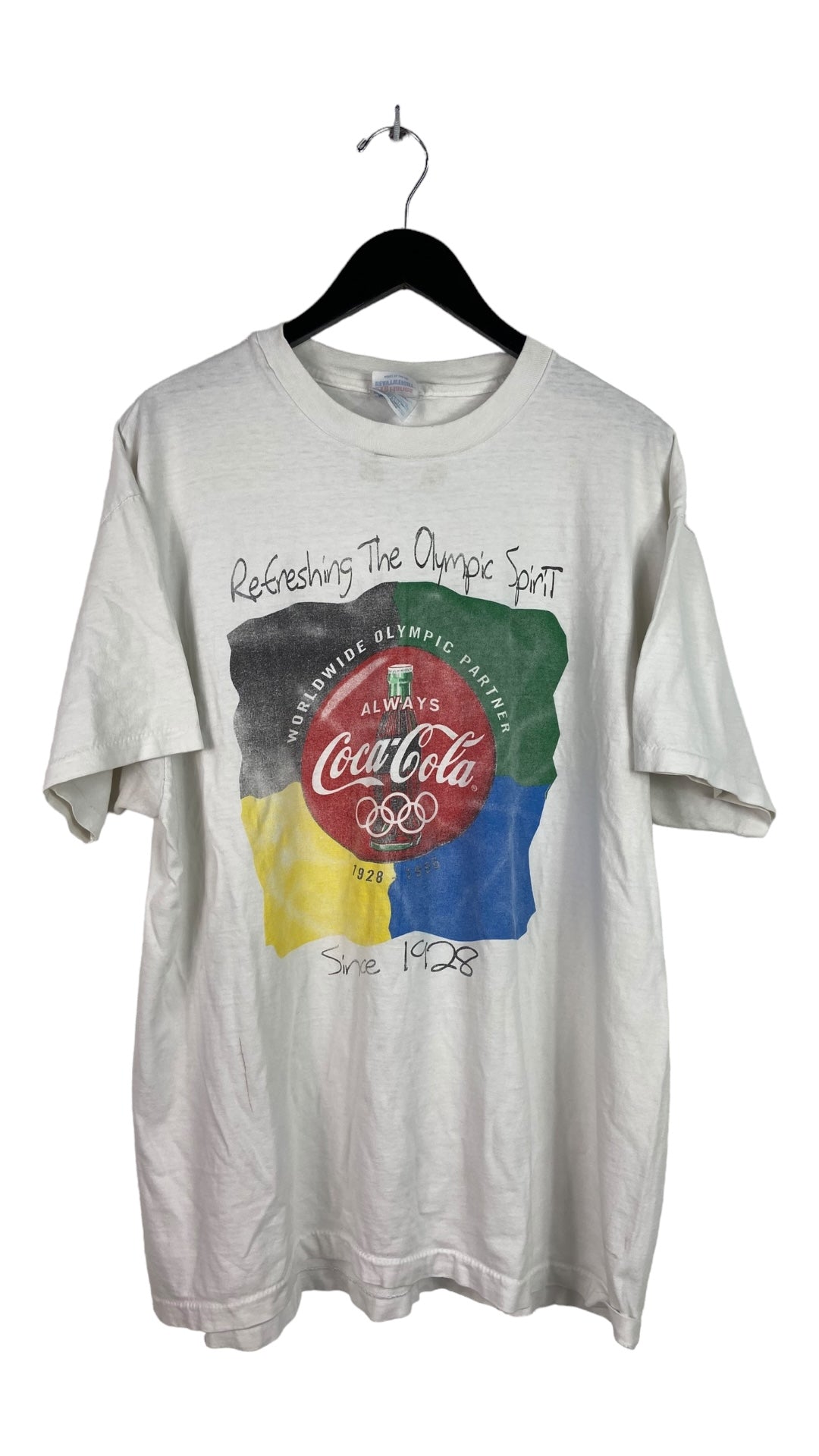 VTG Coca Cola Olympic Spirit Faded Tee Sz XL