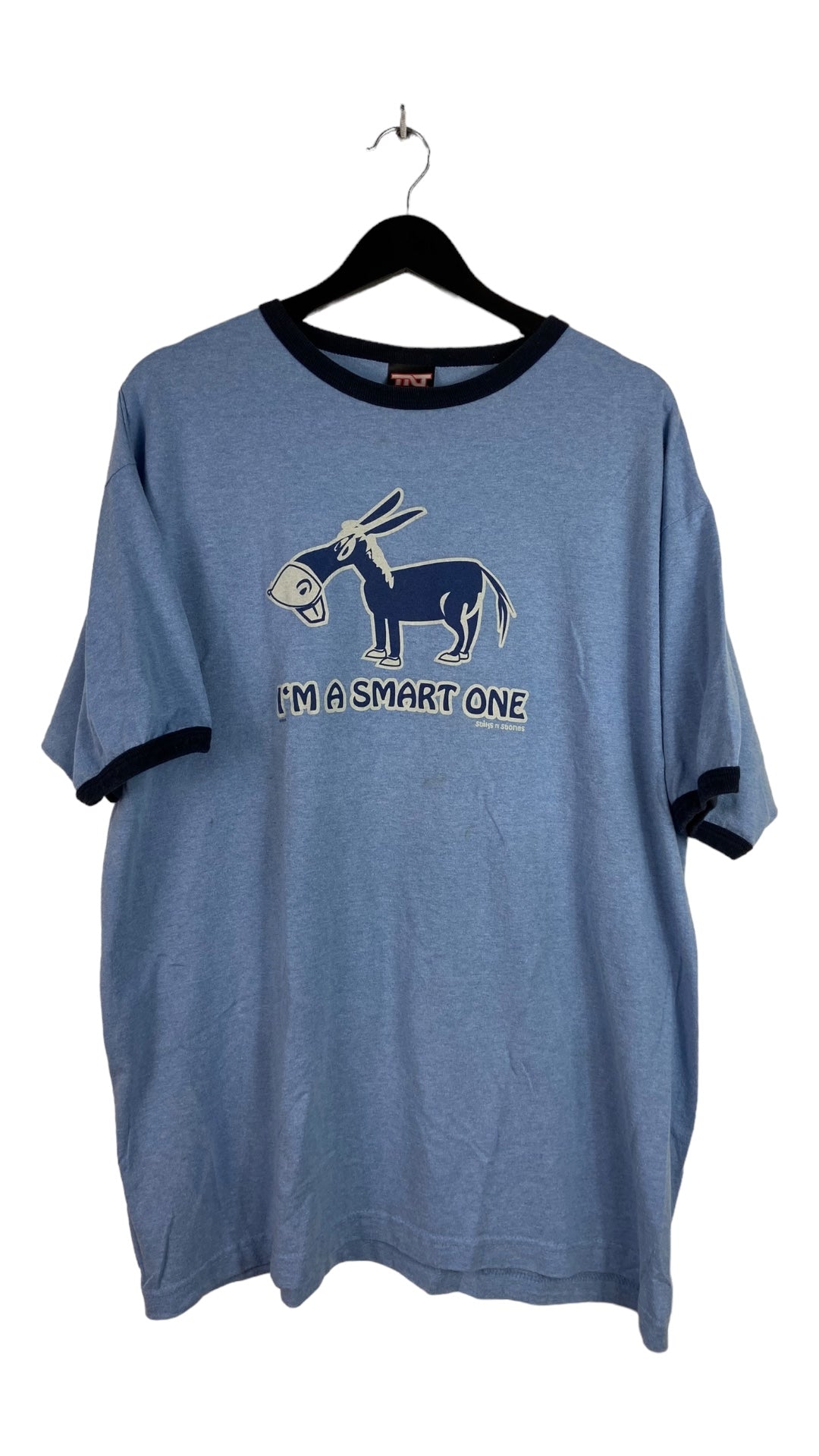 VTG Donkey Im A Smart One Ringer Tee Sz XL