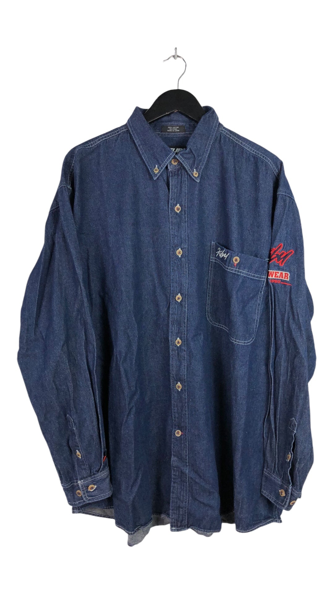 VTG FUBU The Collection Denim Shirt Sz XXL