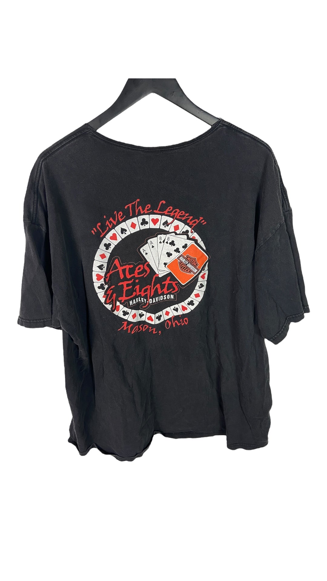 VTG Aces & Eights Harley Davidson Card Tee Sz 3XL