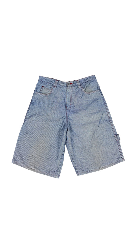 Y2K Red Contrast Stitch Denim Shorts Sz 38