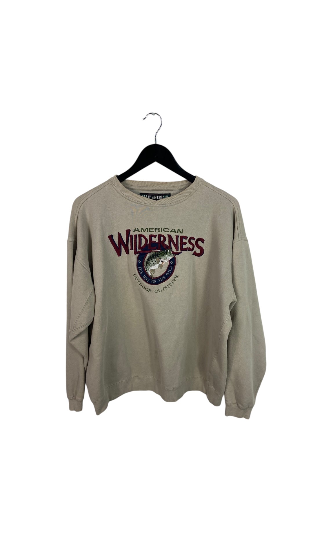 VTG American Wilderness Embroidered Crewneck Sweater Sz L