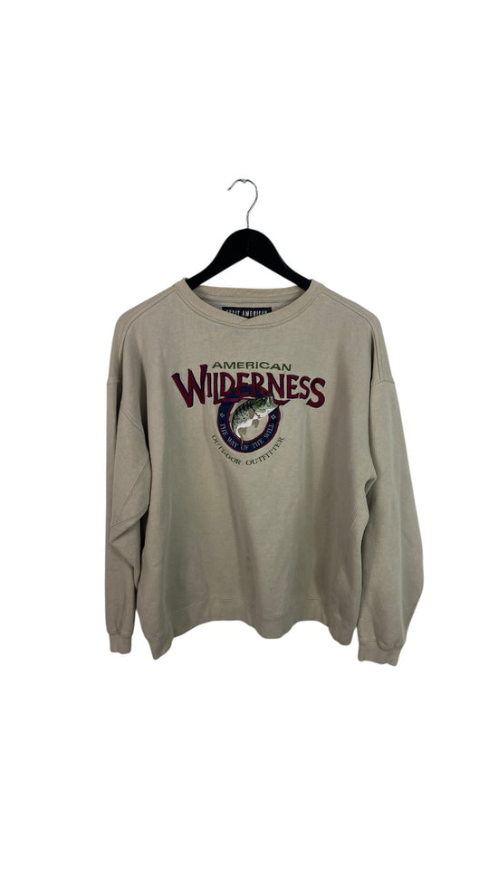 VTG American Wilderness Embroidered Crewneck Sweater Sz L
