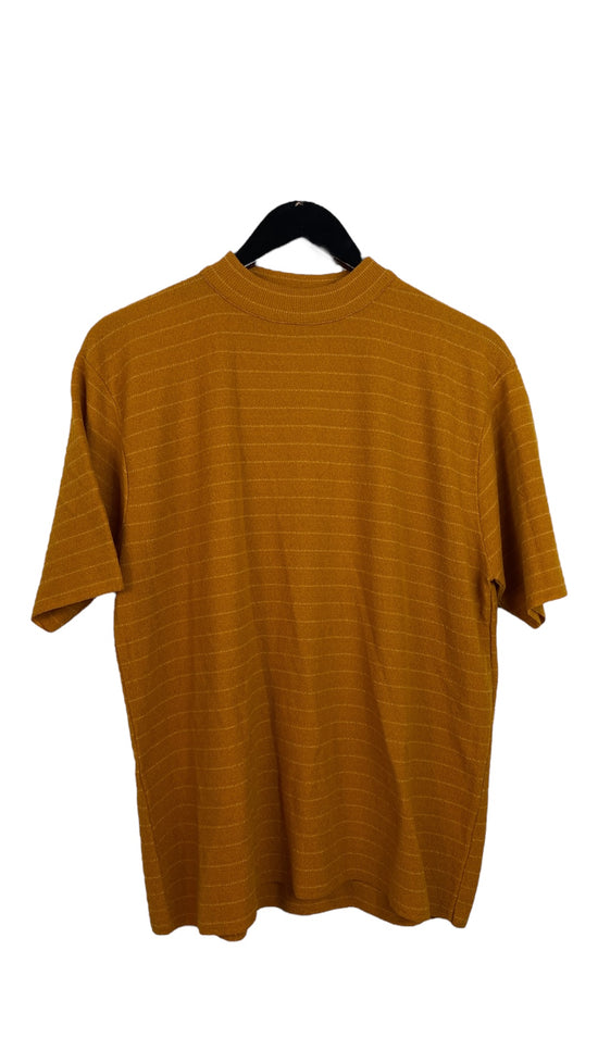 VTG Mock Neck Striped Tee Sz M