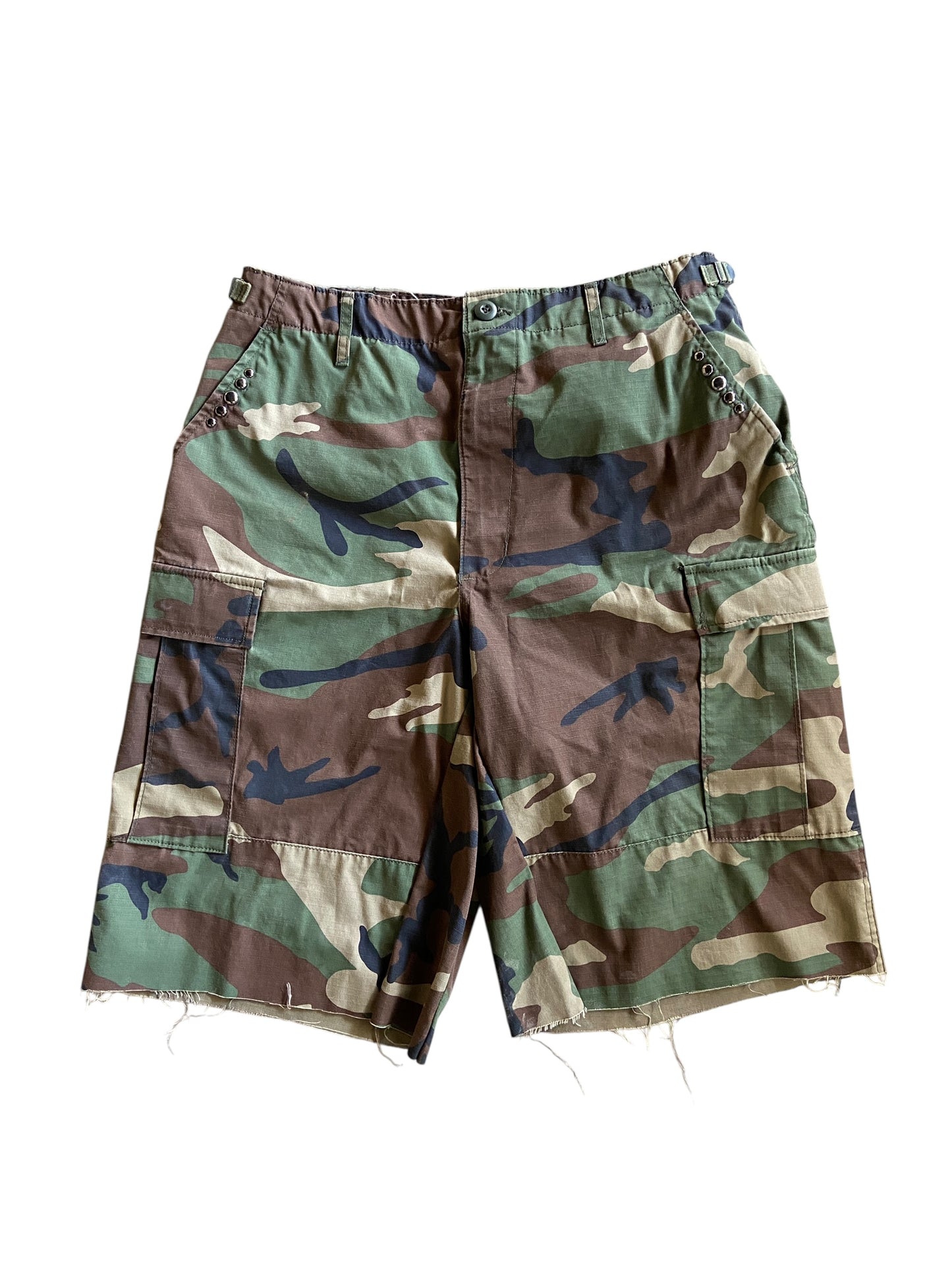 Reworked Studded Baggy Light Camo Shorts by david turner