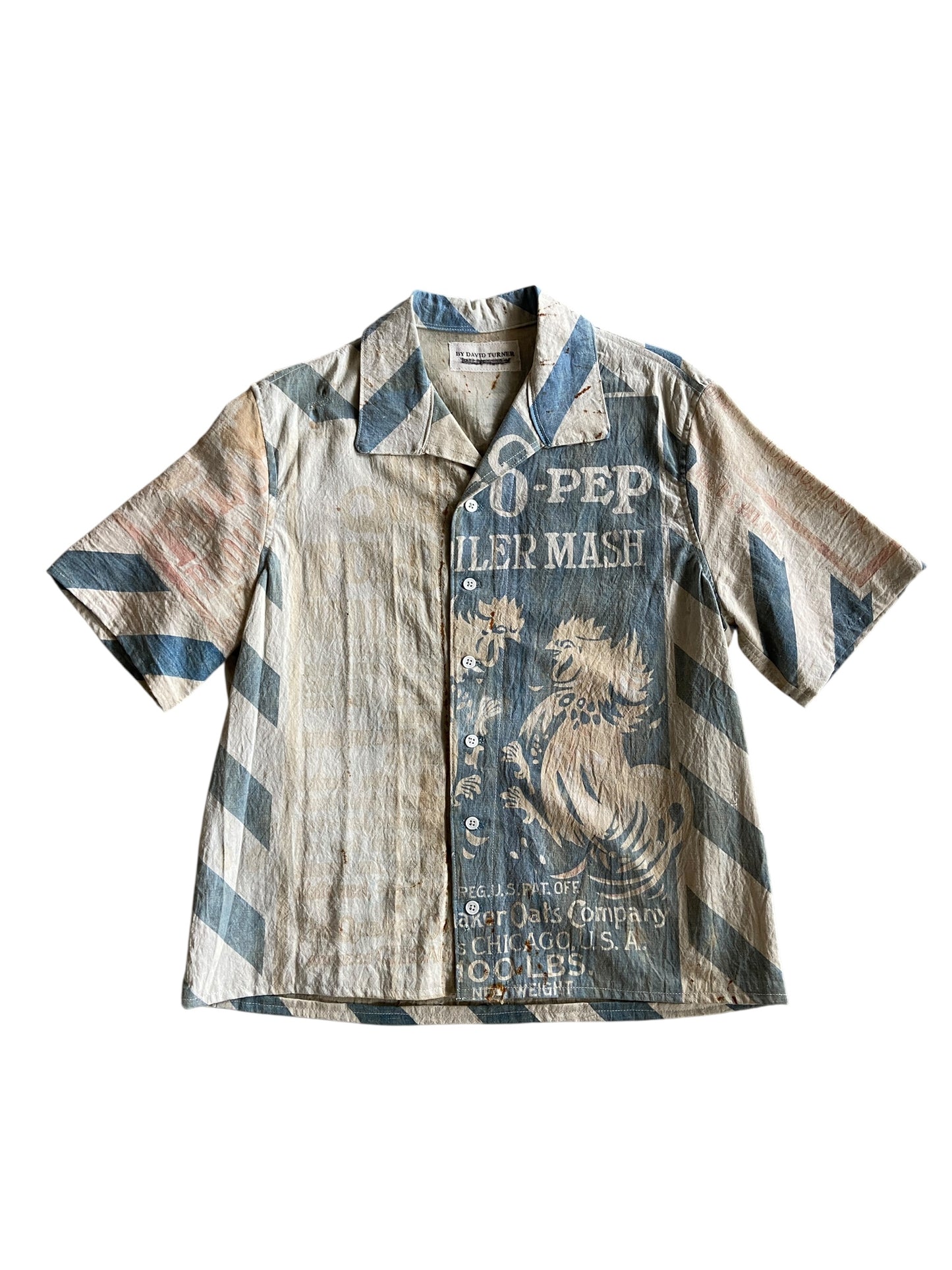 Reworked Boilermash Sack Feed Button Up by david turner Size L