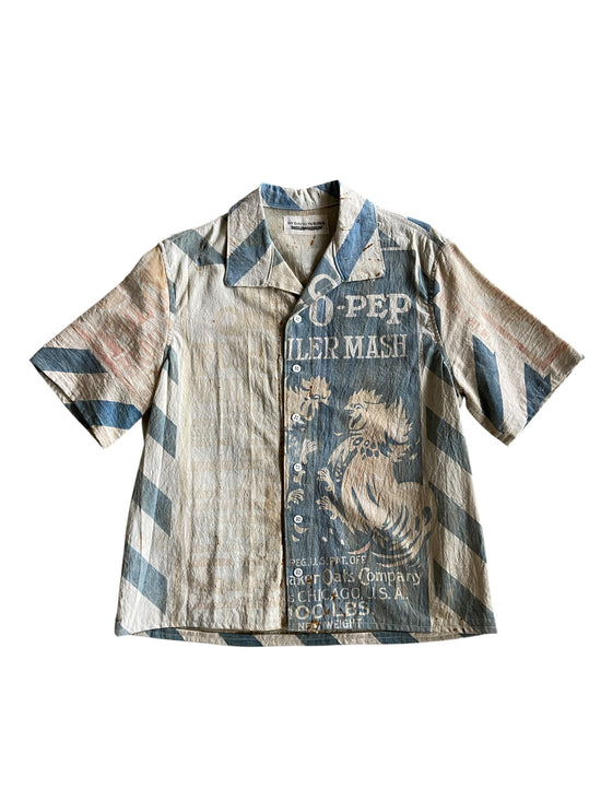 Reworked Boilermash Sack Feed Button Up by david turner Size L