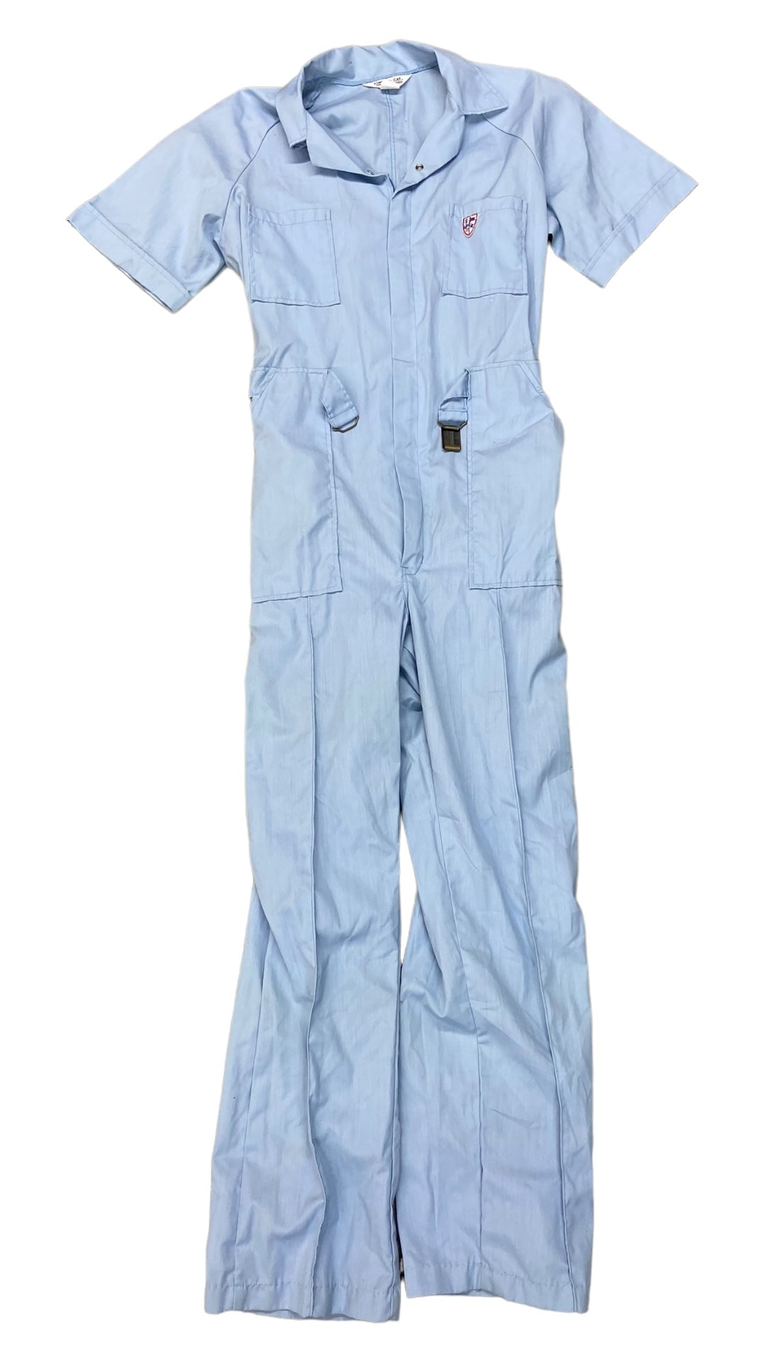 VTG Tom Cat Baby Blue Mechanic's Coveralls Sz M