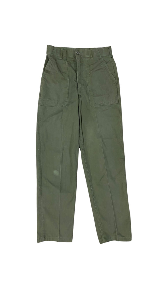 VTG Military Pleated Square Pocket Trousers Sz 28x31