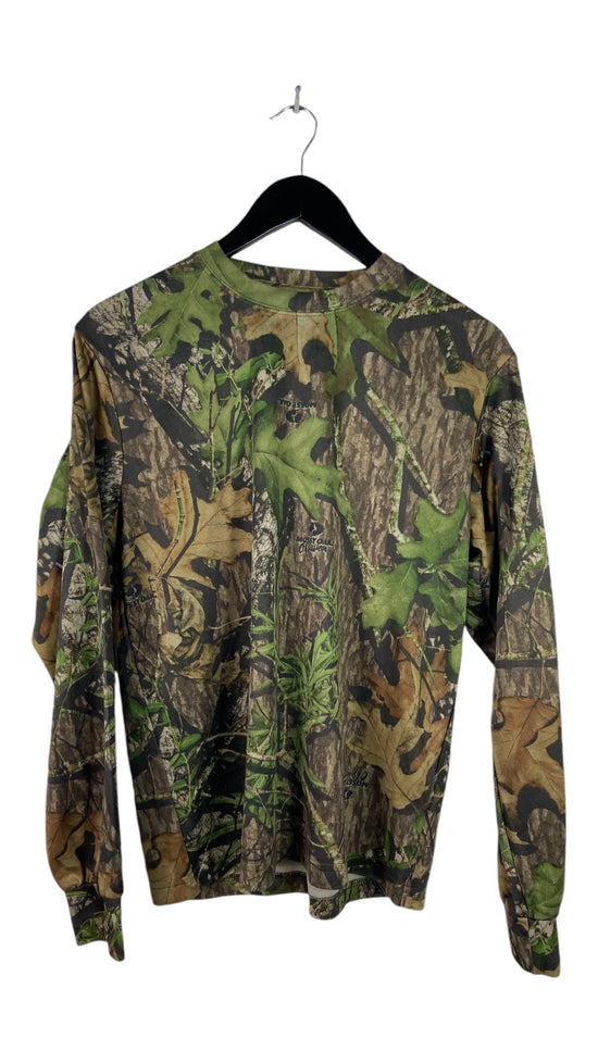 Y2K Camo Mossy Oak L/S Polyester Shirt Sz M