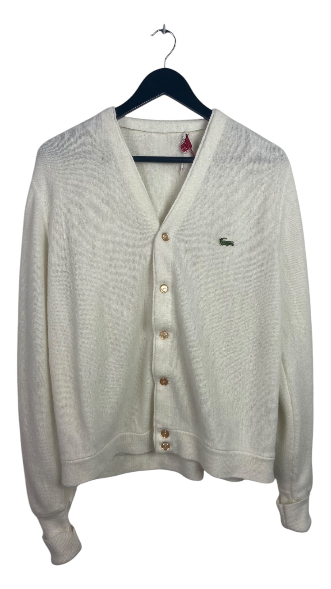 VTG Izod Lacoste White Cardigan Sz M