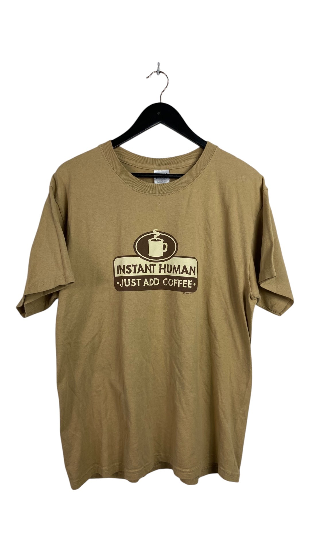 Y2K Instant Human Coffee Tee Sz L