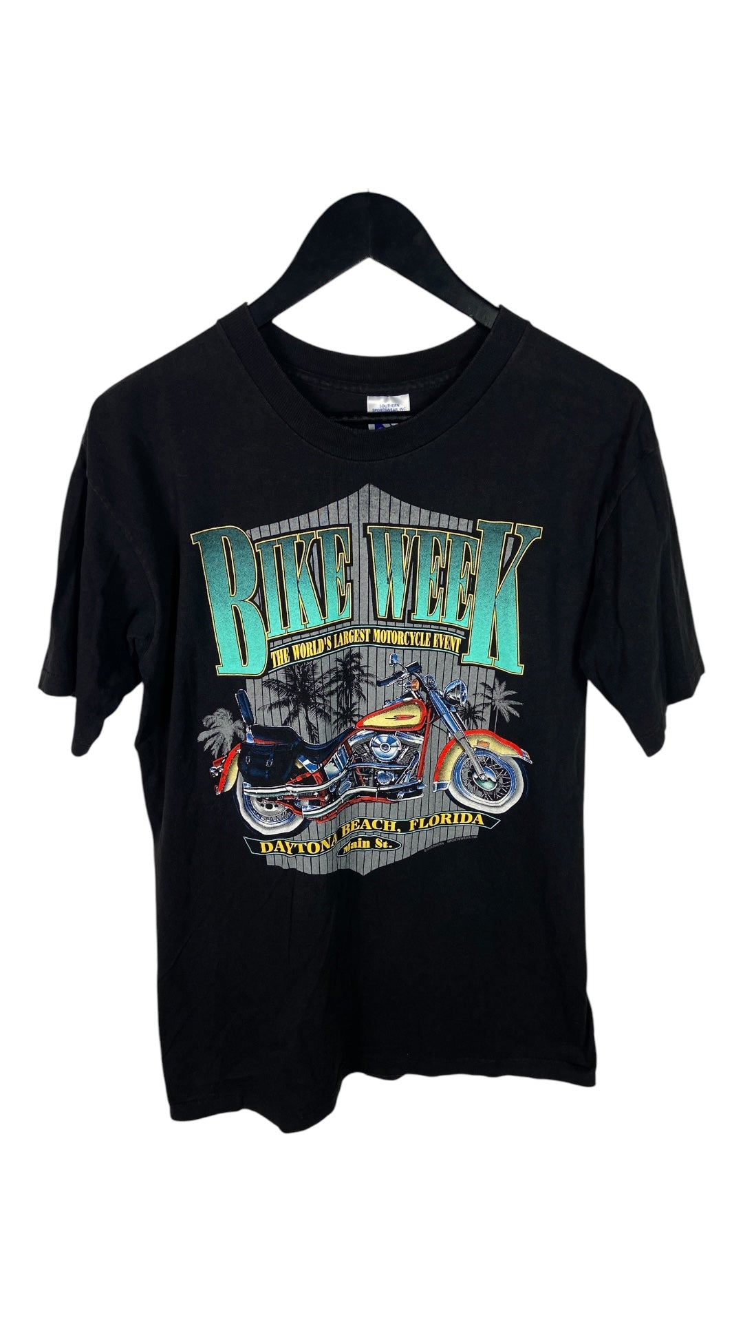 VTG Motorcycle Bike Week Main St. Shield Tee Sz Medium