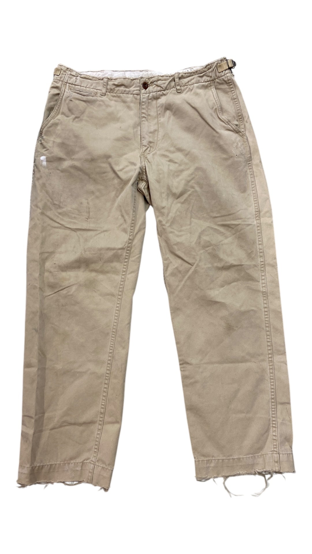 VTG Polo Ralph Lauren Tan Army Chino Pants Sz 36x30