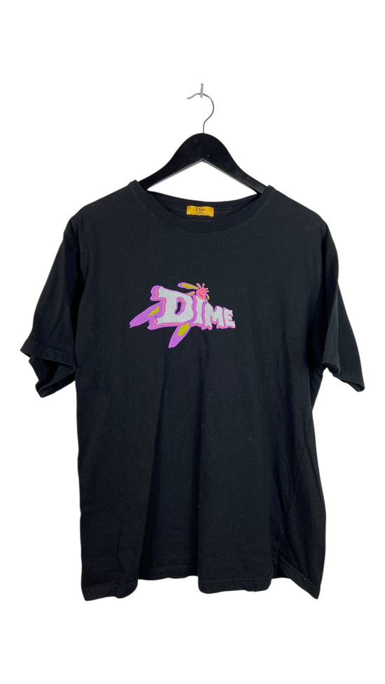 Dime Purple/Gray Spellout Tee Sz L
