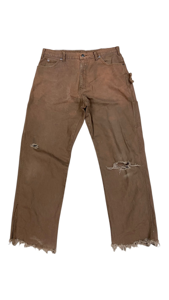 VTG Dickies Brown Worker Pants Sz 36x32