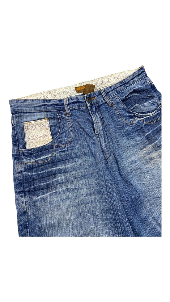 Y2K Mecca Embroidered Jeans Sz 38x32