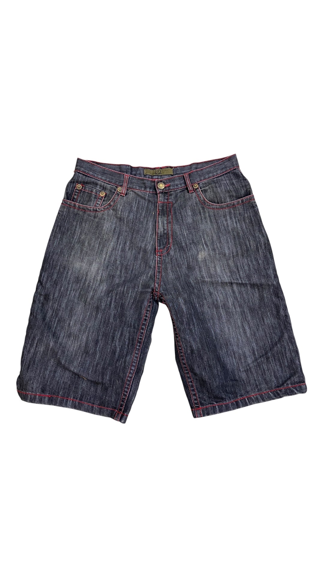 Design Lab Premium Red/Black Denim Jorts Sz 40