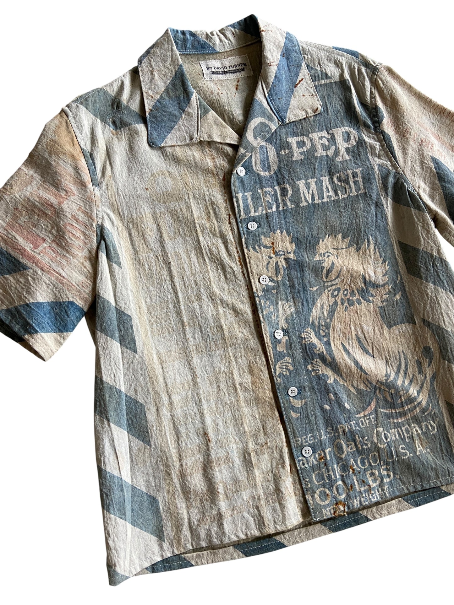 Reworked Boilermash Sack Feed Button Up by david turner Size L