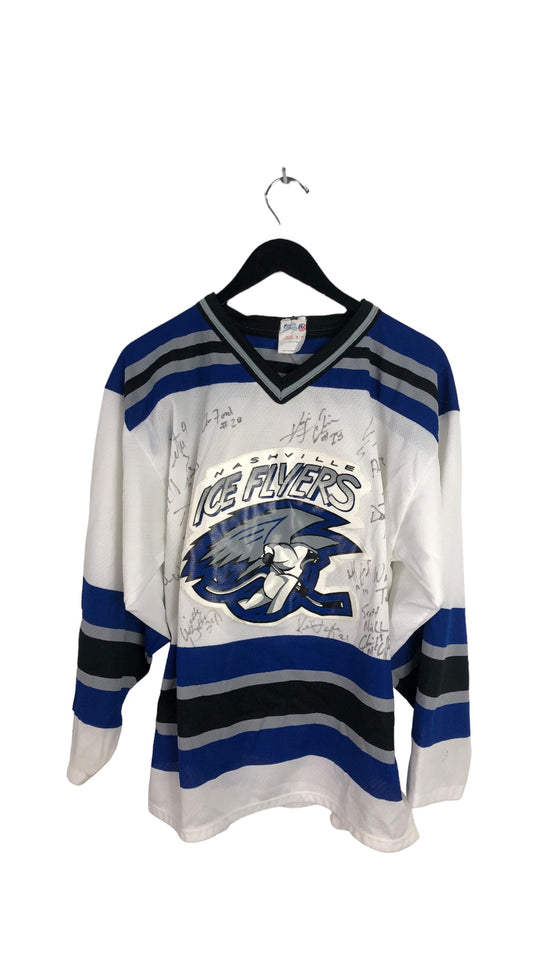 VTG NHL Nashville Ice Flyers Minor League Team Autog Jersey Sz S/M