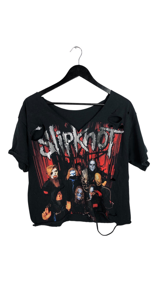 Preowned Thrashed Slipknot 2019 Tour Cutoff Tee Sz M