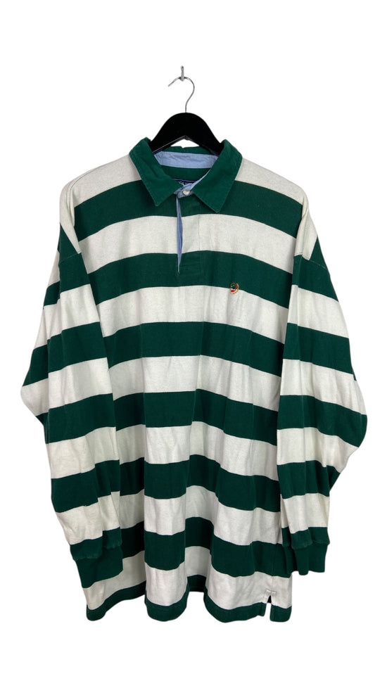 VTG Duck Head Green/Cream Polo LS Shirt Sz XL/2XL