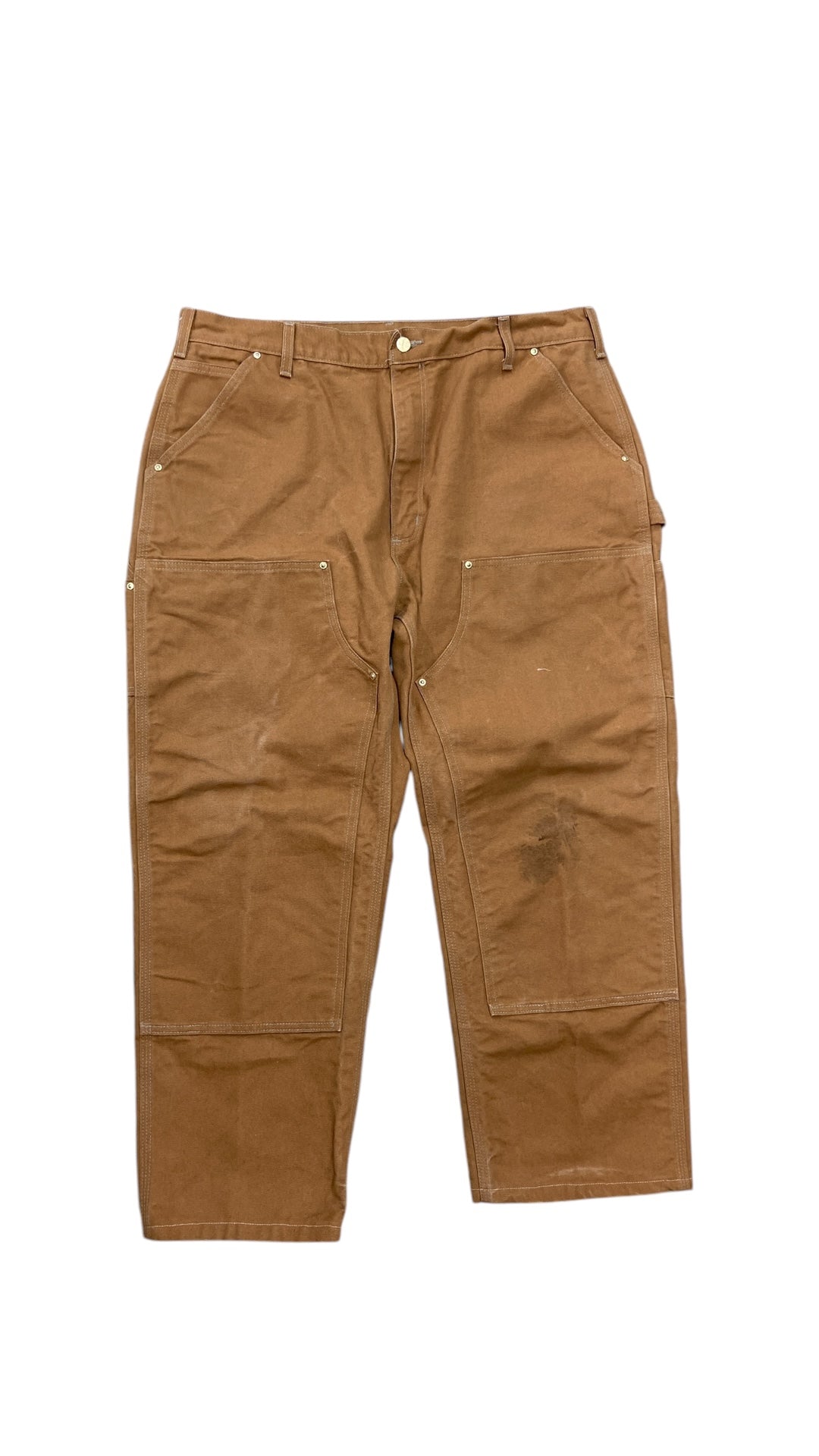 Carhartt Brown Made In USA Double Knee Work Pants Sz 40x28